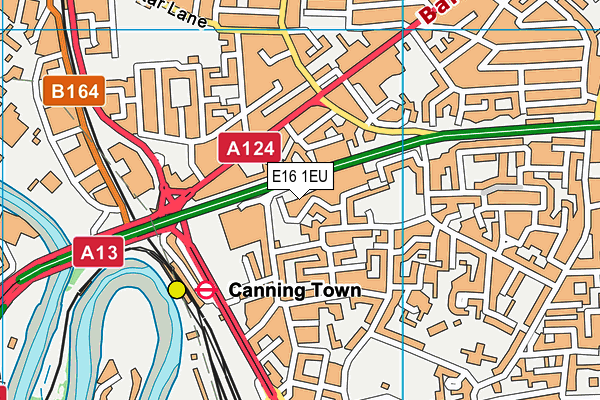 E16 1EU map - OS VectorMap District (Ordnance Survey)