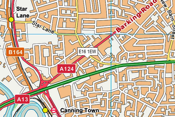 E16 1EW map - OS VectorMap District (Ordnance Survey)