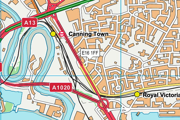 E16 1FF map - OS VectorMap District (Ordnance Survey)