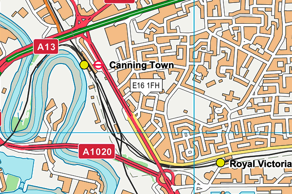 E16 1FH map - OS VectorMap District (Ordnance Survey)