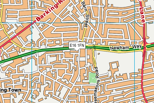 E16 1FN map - OS VectorMap District (Ordnance Survey)