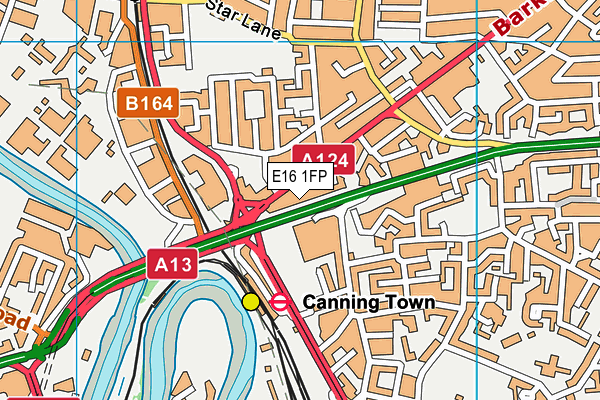 E16 1FP map - OS VectorMap District (Ordnance Survey)