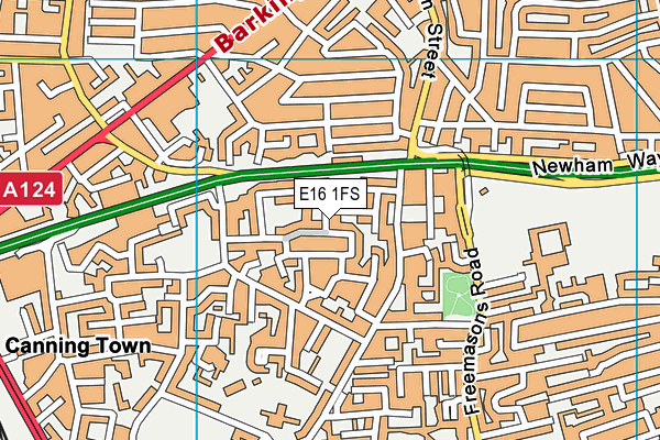 E16 1FS map - OS VectorMap District (Ordnance Survey)