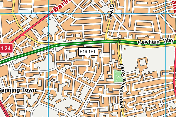 E16 1FT map - OS VectorMap District (Ordnance Survey)