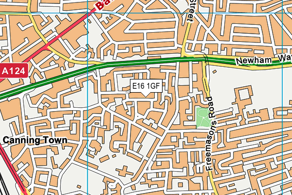 E16 1GF map - OS VectorMap District (Ordnance Survey)