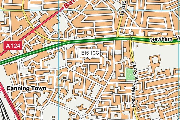 E16 1GG map - OS VectorMap District (Ordnance Survey)