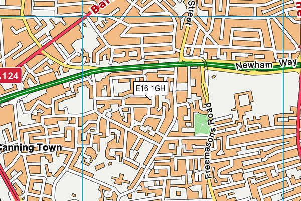 E16 1GH map - OS VectorMap District (Ordnance Survey)