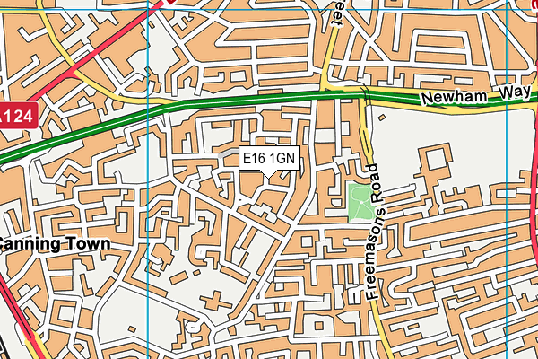 E16 1GN map - OS VectorMap District (Ordnance Survey)