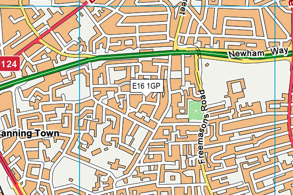 E16 1GP map - OS VectorMap District (Ordnance Survey)