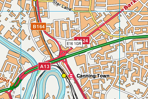 E16 1GR map - OS VectorMap District (Ordnance Survey)