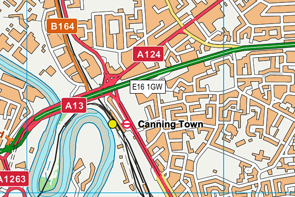 E16 1GW map - OS VectorMap District (Ordnance Survey)