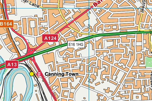 E16 1HG map - OS VectorMap District (Ordnance Survey)