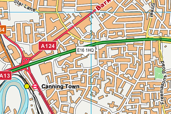 E16 1HQ map - OS VectorMap District (Ordnance Survey)