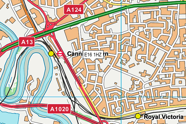 E16 1HZ map - OS VectorMap District (Ordnance Survey)