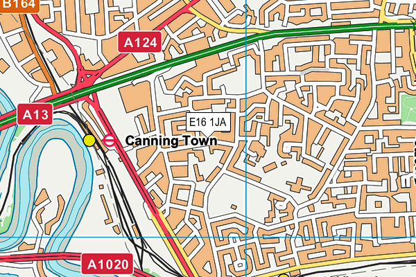 E16 1JA map - OS VectorMap District (Ordnance Survey)