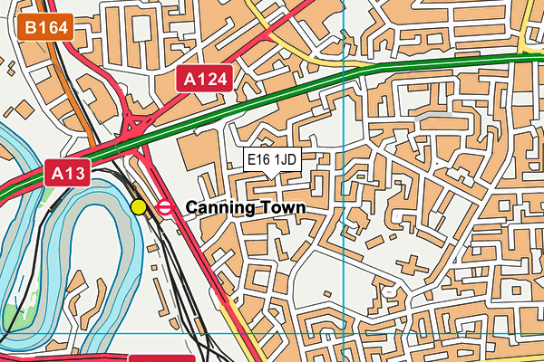 E16 1JD map - OS VectorMap District (Ordnance Survey)