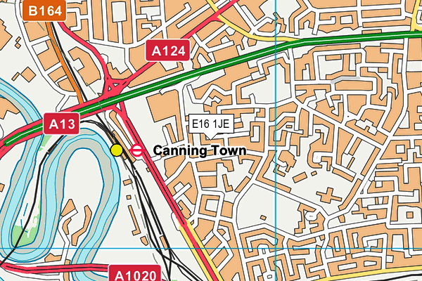 E16 1JE map - OS VectorMap District (Ordnance Survey)