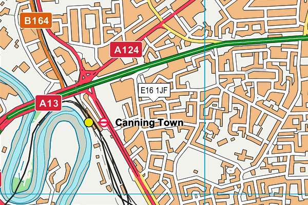 E16 1JF map - OS VectorMap District (Ordnance Survey)