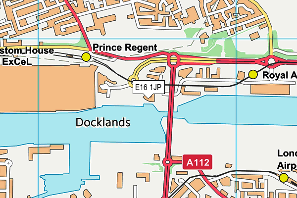 E16 1JP map - OS VectorMap District (Ordnance Survey)