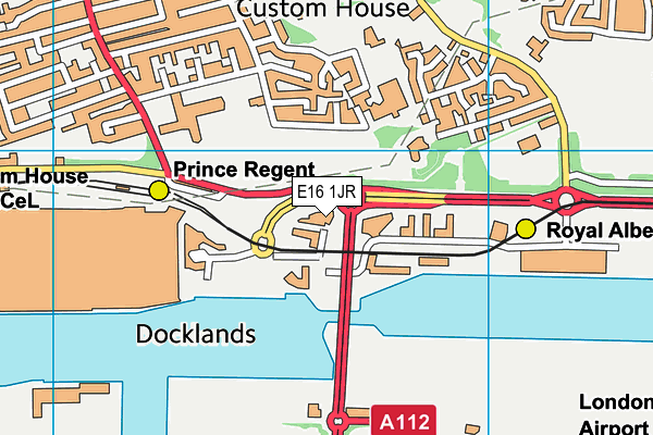 E16 1JR map - OS VectorMap District (Ordnance Survey)