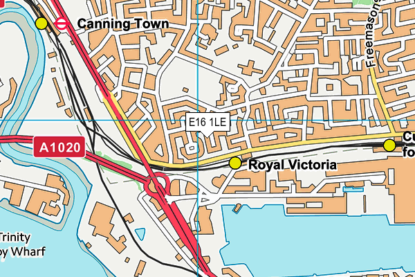 E16 1LE map - OS VectorMap District (Ordnance Survey)