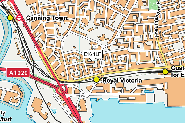 E16 1LF map - OS VectorMap District (Ordnance Survey)