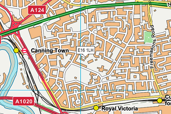 E16 1LH map - OS VectorMap District (Ordnance Survey)