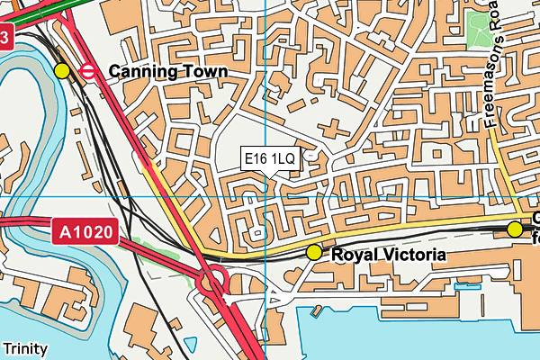 E16 1LQ map - OS VectorMap District (Ordnance Survey)