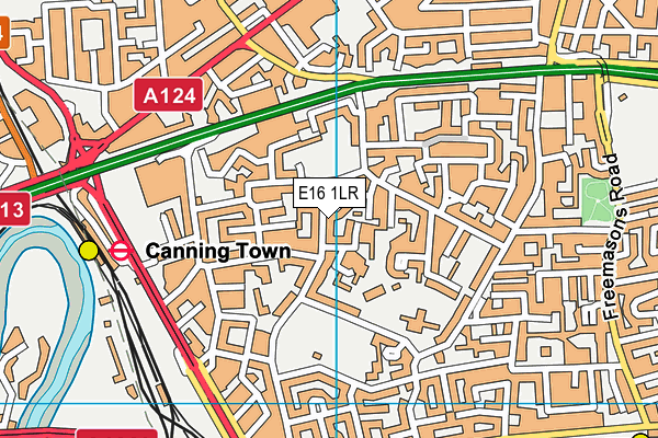 E16 1LR map - OS VectorMap District (Ordnance Survey)