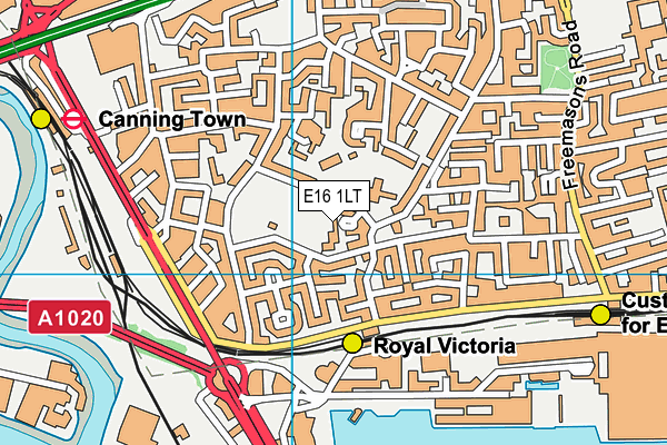 E16 1LT map - OS VectorMap District (Ordnance Survey)