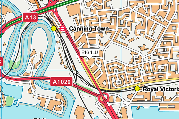 E16 1LU map - OS VectorMap District (Ordnance Survey)