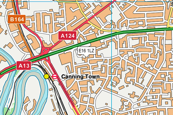 E16 1LZ map - OS VectorMap District (Ordnance Survey)