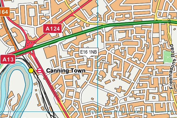 E16 1NB map - OS VectorMap District (Ordnance Survey)