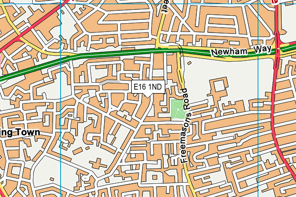 E16 1ND map - OS VectorMap District (Ordnance Survey)