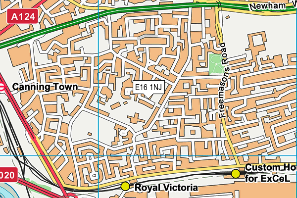 E16 1NJ map - OS VectorMap District (Ordnance Survey)