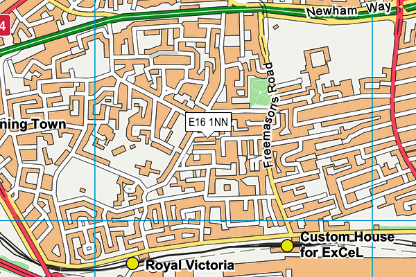 E16 1NN map - OS VectorMap District (Ordnance Survey)