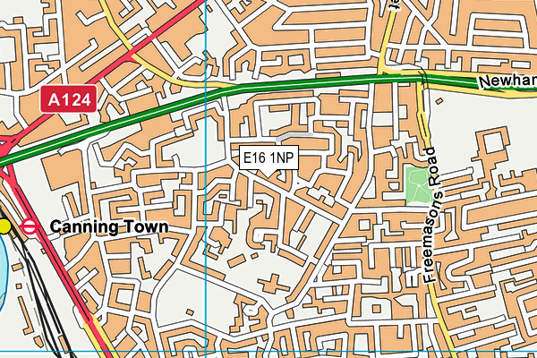 E16 1NP map - OS VectorMap District (Ordnance Survey)
