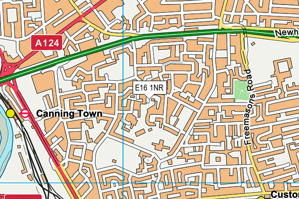 E16 1NR map - OS VectorMap District (Ordnance Survey)