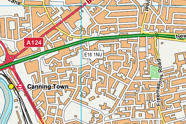 E16 1NU map - OS VectorMap District (Ordnance Survey)