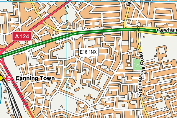 E16 1NX map - OS VectorMap District (Ordnance Survey)