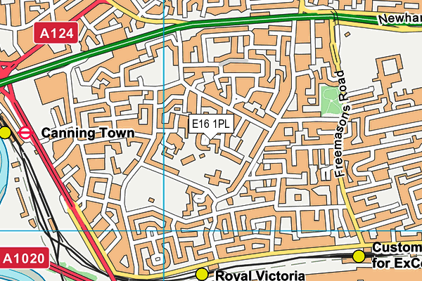 E16 1PL map - OS VectorMap District (Ordnance Survey)