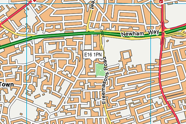 E16 1PN map - OS VectorMap District (Ordnance Survey)