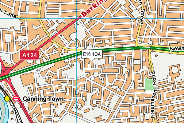 E16 1QA map - OS VectorMap District (Ordnance Survey)