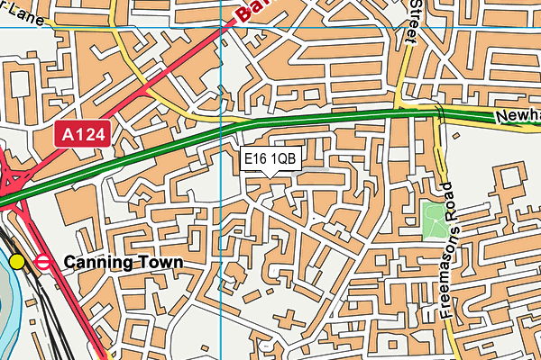 E16 1QB map - OS VectorMap District (Ordnance Survey)