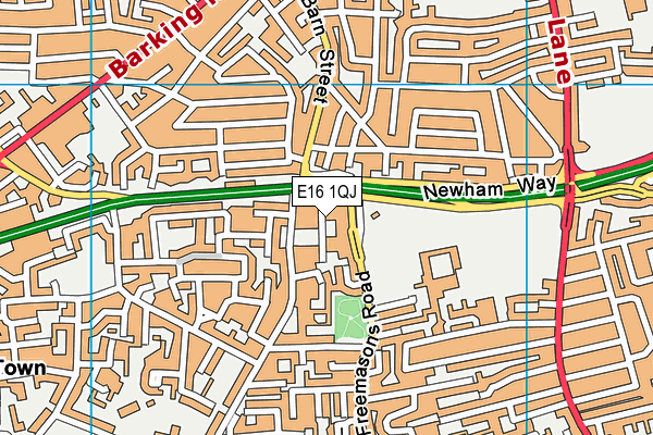 E16 1QJ map - OS VectorMap District (Ordnance Survey)