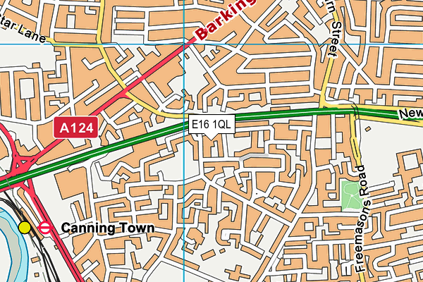 E16 1QL map - OS VectorMap District (Ordnance Survey)