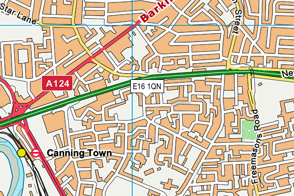 E16 1QN map - OS VectorMap District (Ordnance Survey)