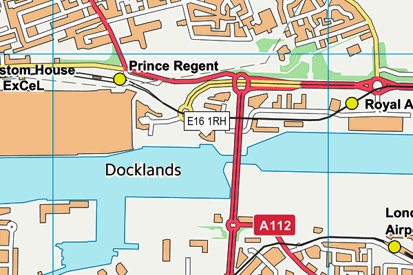 E16 1RH map - OS VectorMap District (Ordnance Survey)