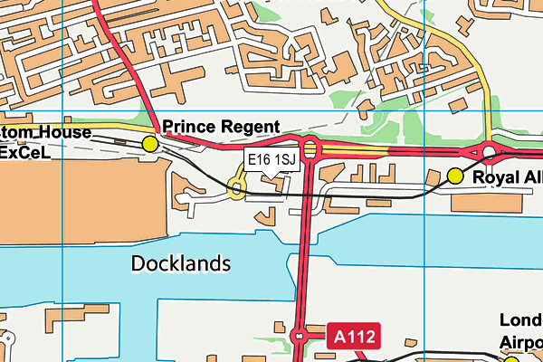 E16 1SJ map - OS VectorMap District (Ordnance Survey)