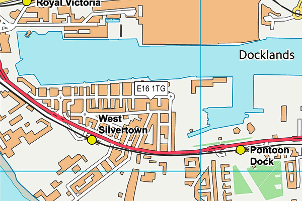 E16 1TG map - OS VectorMap District (Ordnance Survey)